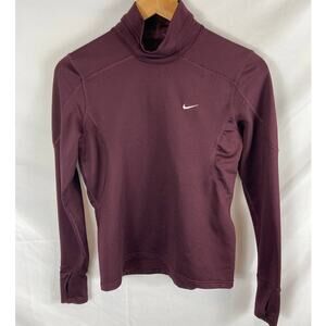 Nike Fit Dry Midlayer Active Top Maroon Size Small